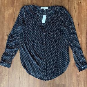 Loft I Long Sleeve Black Blouse